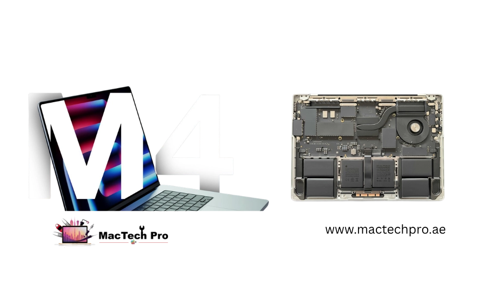 Component-level MacBook Pro 14″ M4 logic board repair in Dubai
