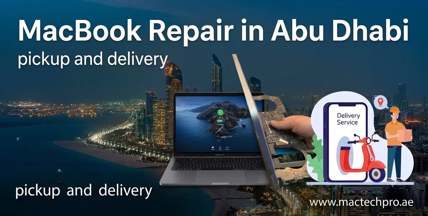 MacBook repair for Abu Dhabi with arranged courier collection and return by MacTech Pro, repaired by lead technician Dan