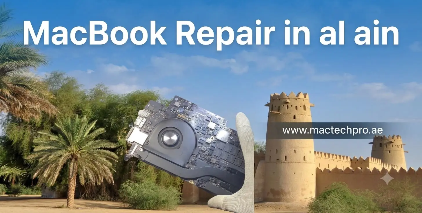 MacBook repair for Al Ain with arranged courier collection and return by MacTech Pro, repaired by lead technician Dan