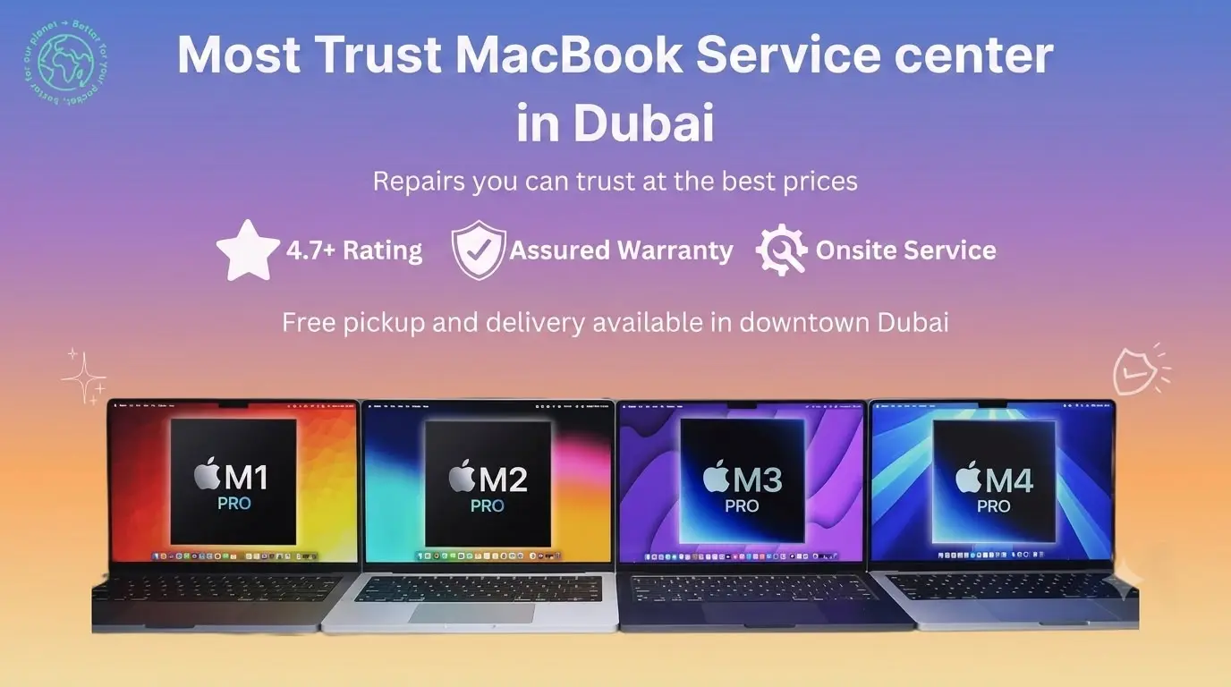 MacBook repair for Downtown Dubai customers at the MacTech Pro bench, carried out by lead technician Dan