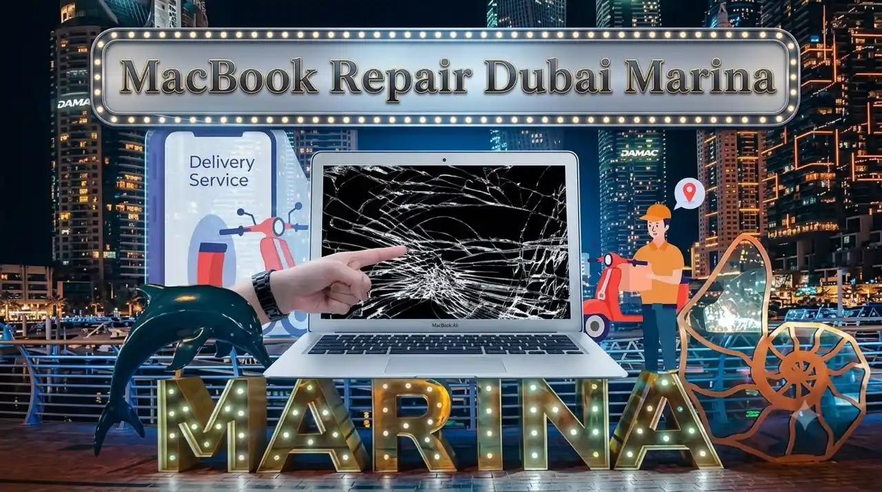 MacBook repair for Dubai Marina customers at the MacTech Pro bench, carried out by lead technician Dan