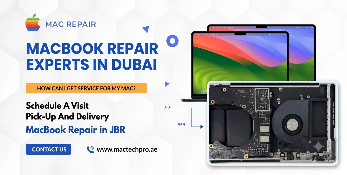 MacBook repair for JBR Dubai customers at the MacTech Pro bench, carried out by lead technician Dan