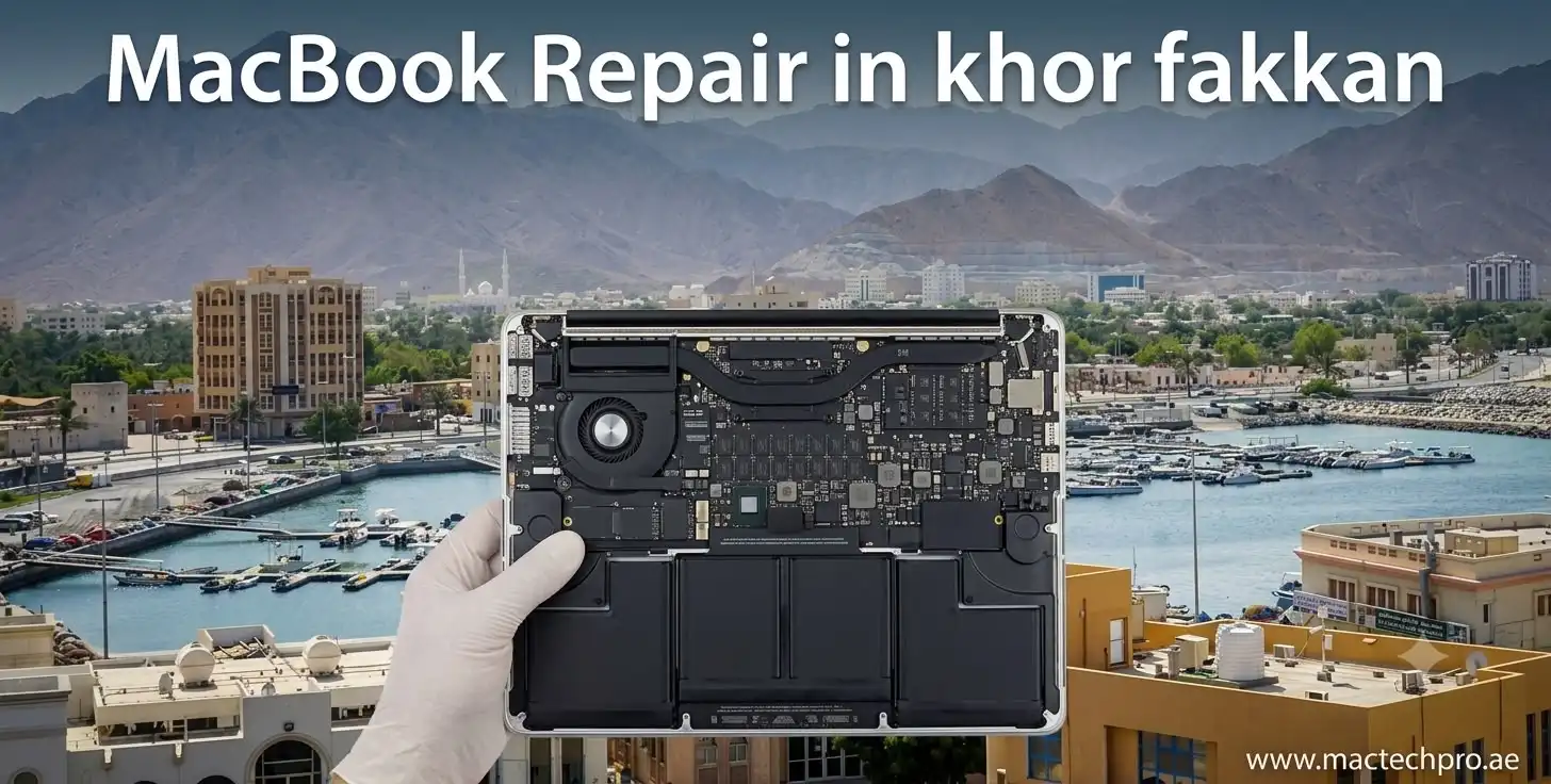 MacBook repair for Khor Fakkan with arranged courier collection and return by MacTech Pro, repaired by lead technician Dan